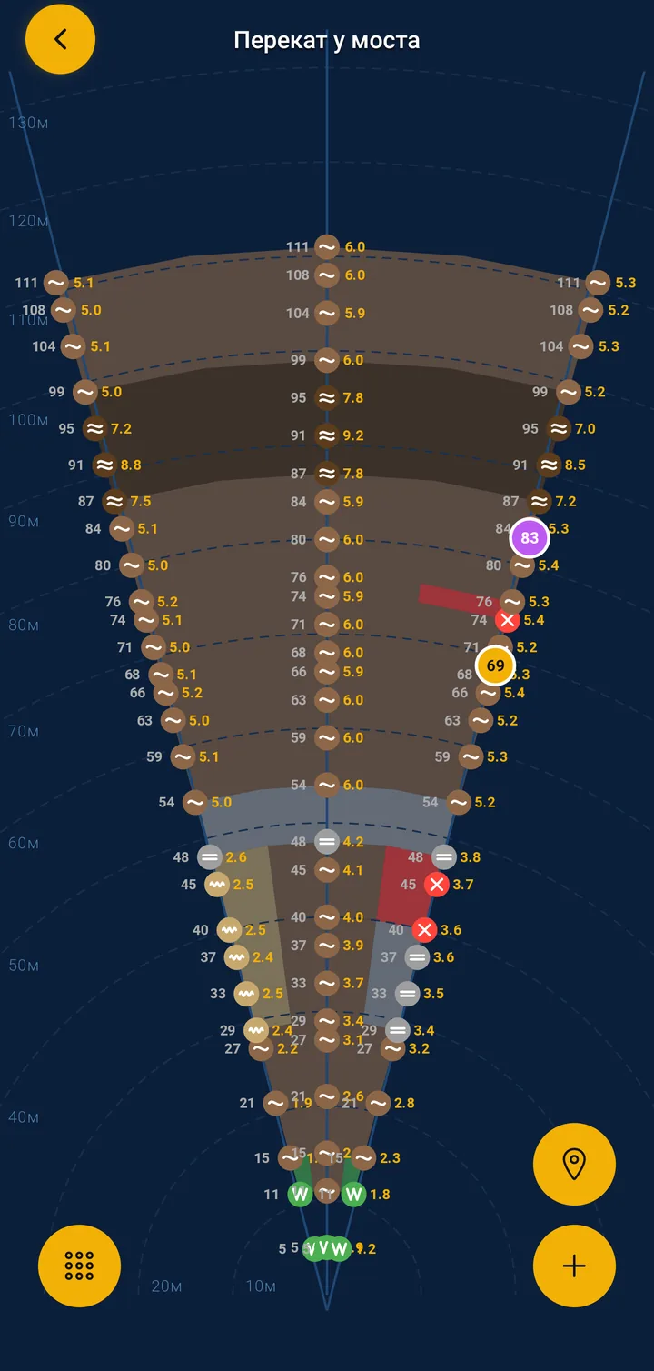 Скриншот функции «Цветовая карта рельефа» в приложении МаркерX